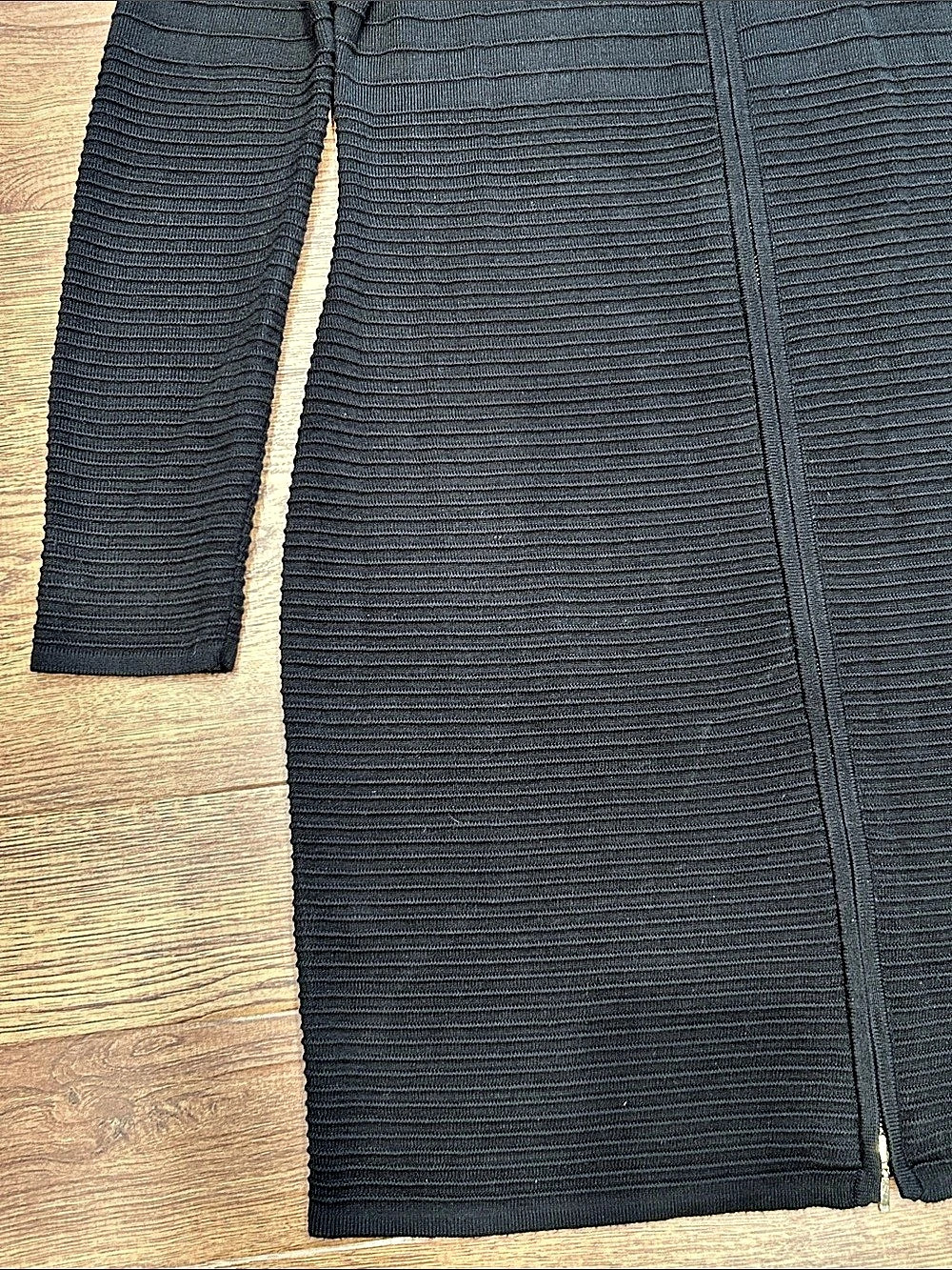 Calvin Klein Full Zip Ribbed Knit Sweater Dress Black Womens Size XL - Picture 9 of 16